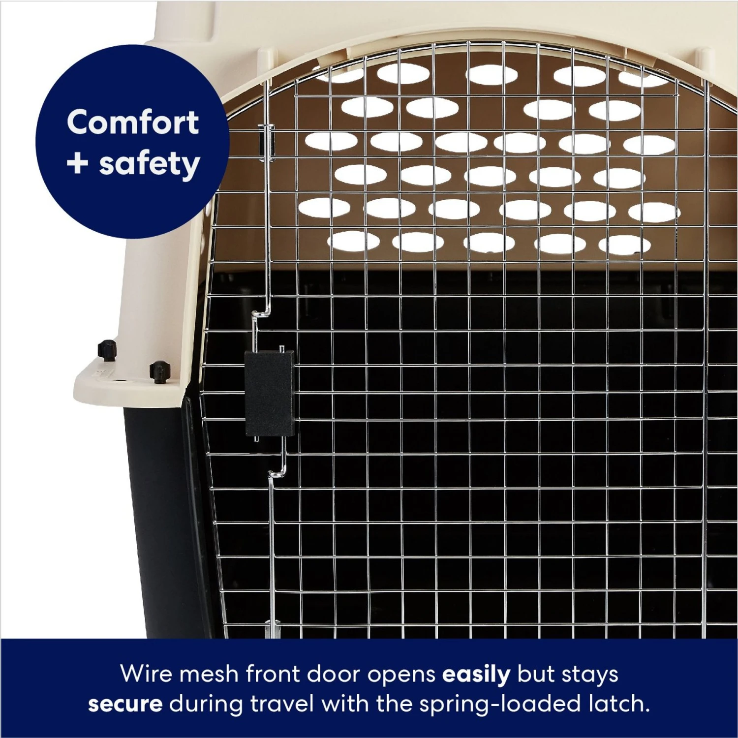 Frisco Plastic Dog & Cat Kennel, Almond & Black - Image 5