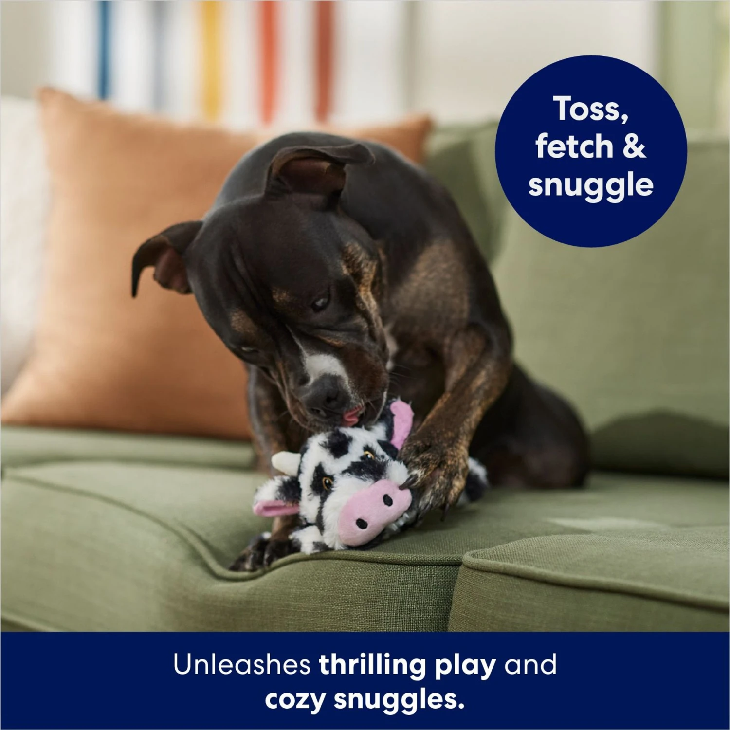 Frisco Cow Plush Squeaky Dog Toy - Image 3