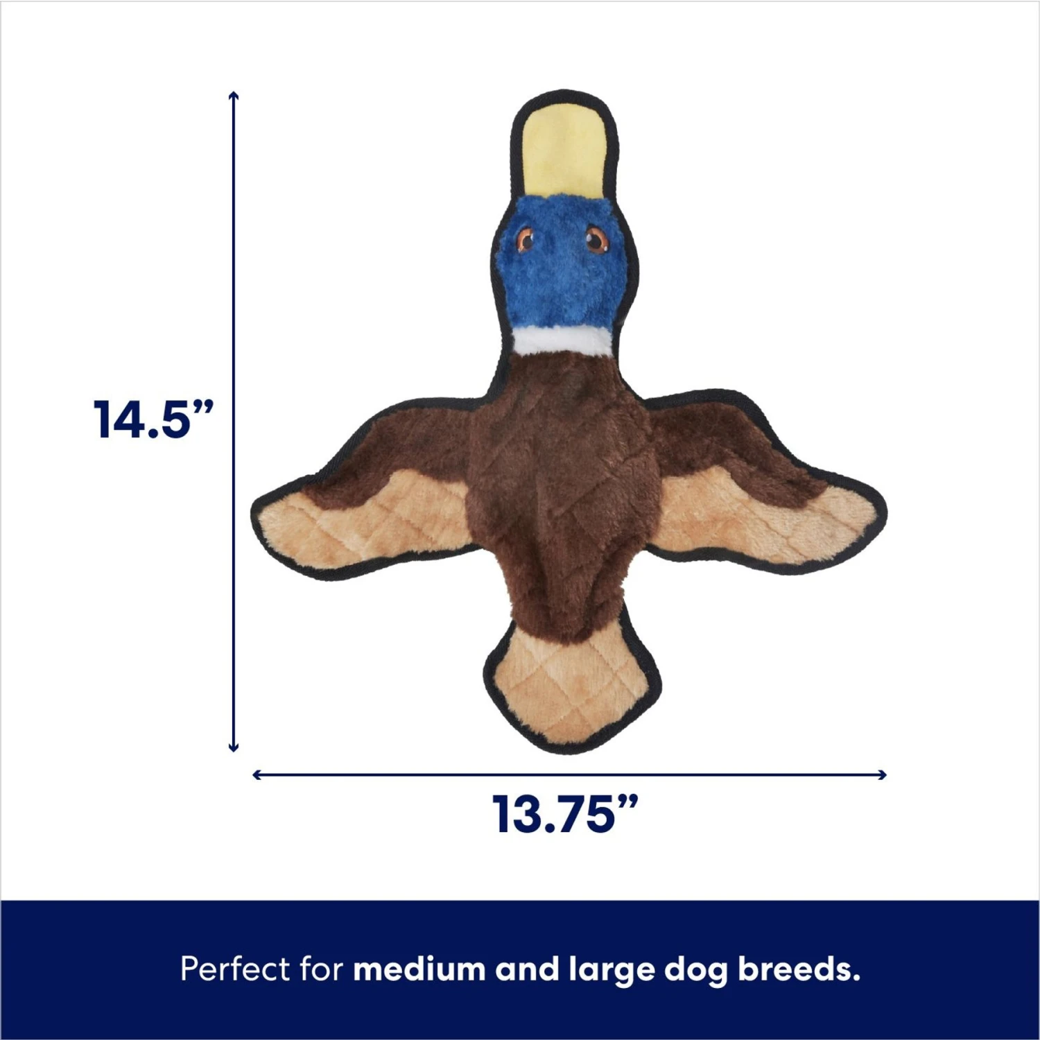 Frisco Duck Flat Plush Squeaky Dog Toy - Image 2