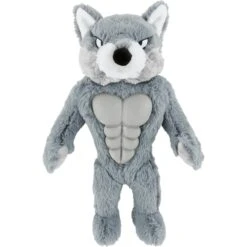 Frisco Wolf Muscle Plush Squeaky Dog Toy