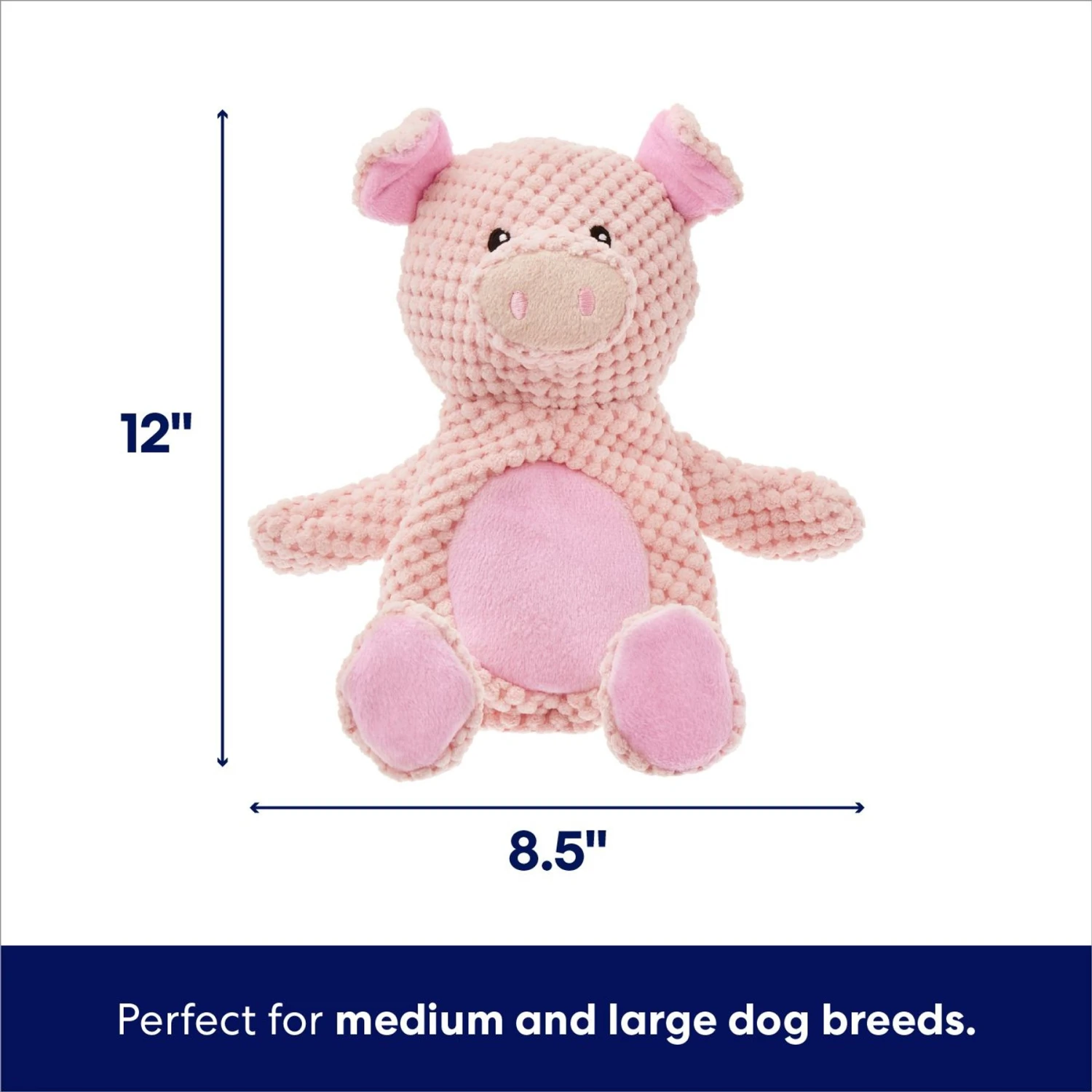 Frisco Pig Textured Plush Squeaky Dog Toy - Image 2