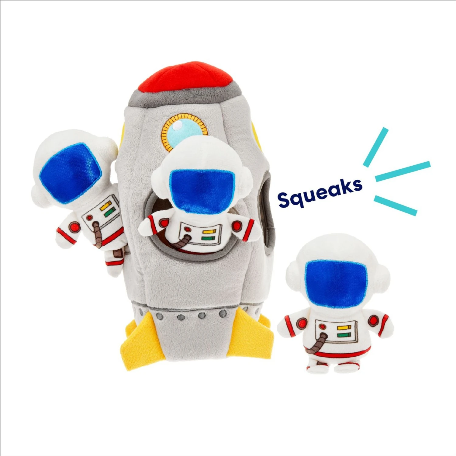 Frisco Rocket Ship Hide & Seek Puzzle Plush Squeaky Dog Toy - Image 4