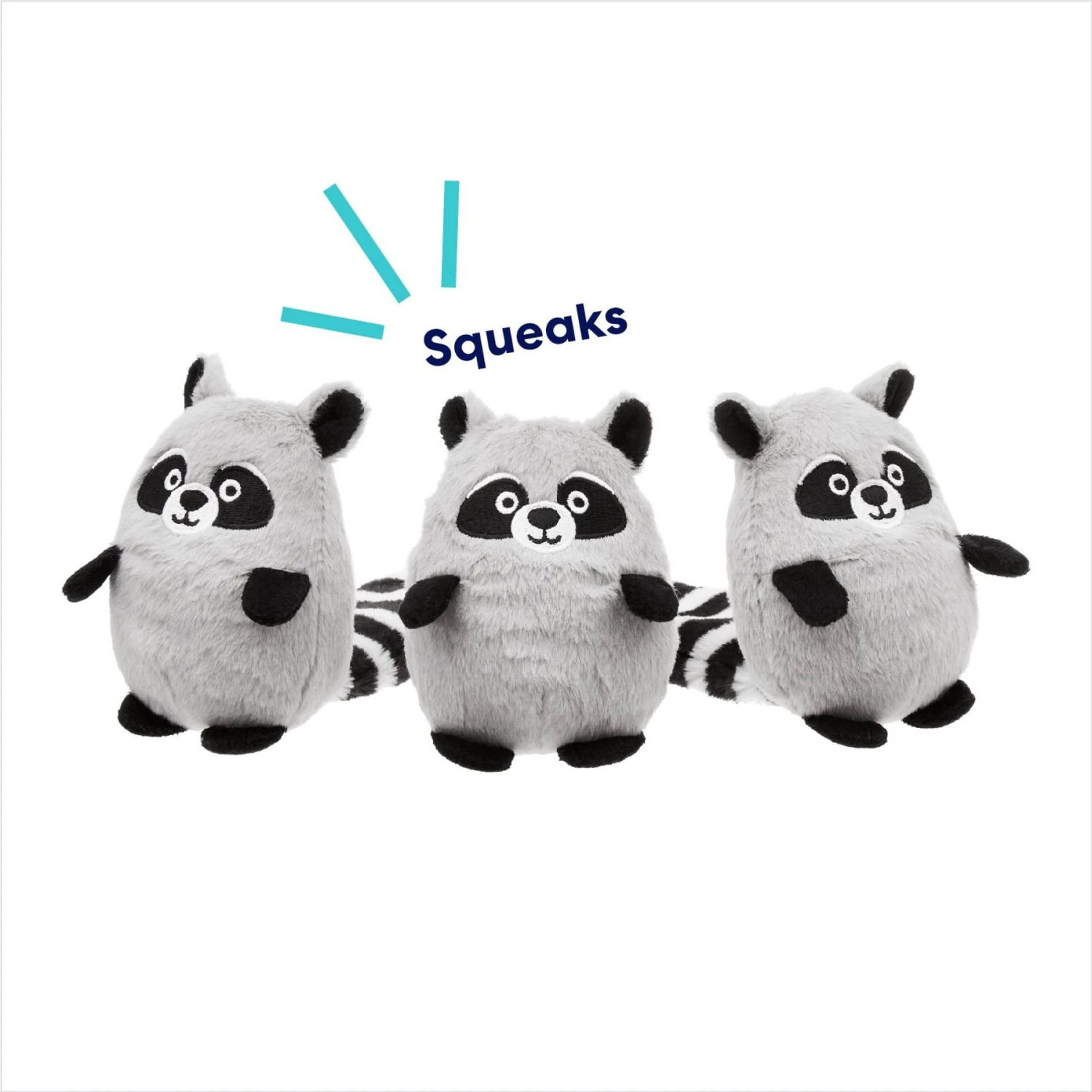 Frisco Trash Can & Raccoons Hide & Seek Puzzle Plush Squeaky Dog Toy Refills - Image 3