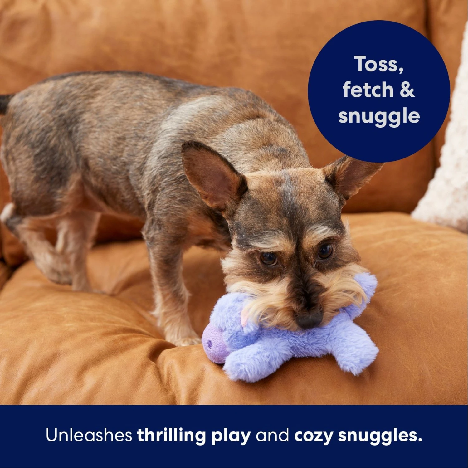 Frisco Hippo Plush Squeaky Dog Toy - Image 5