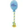Frisco Birthday Balloon Plush With Rope Squeaky Dog Toy