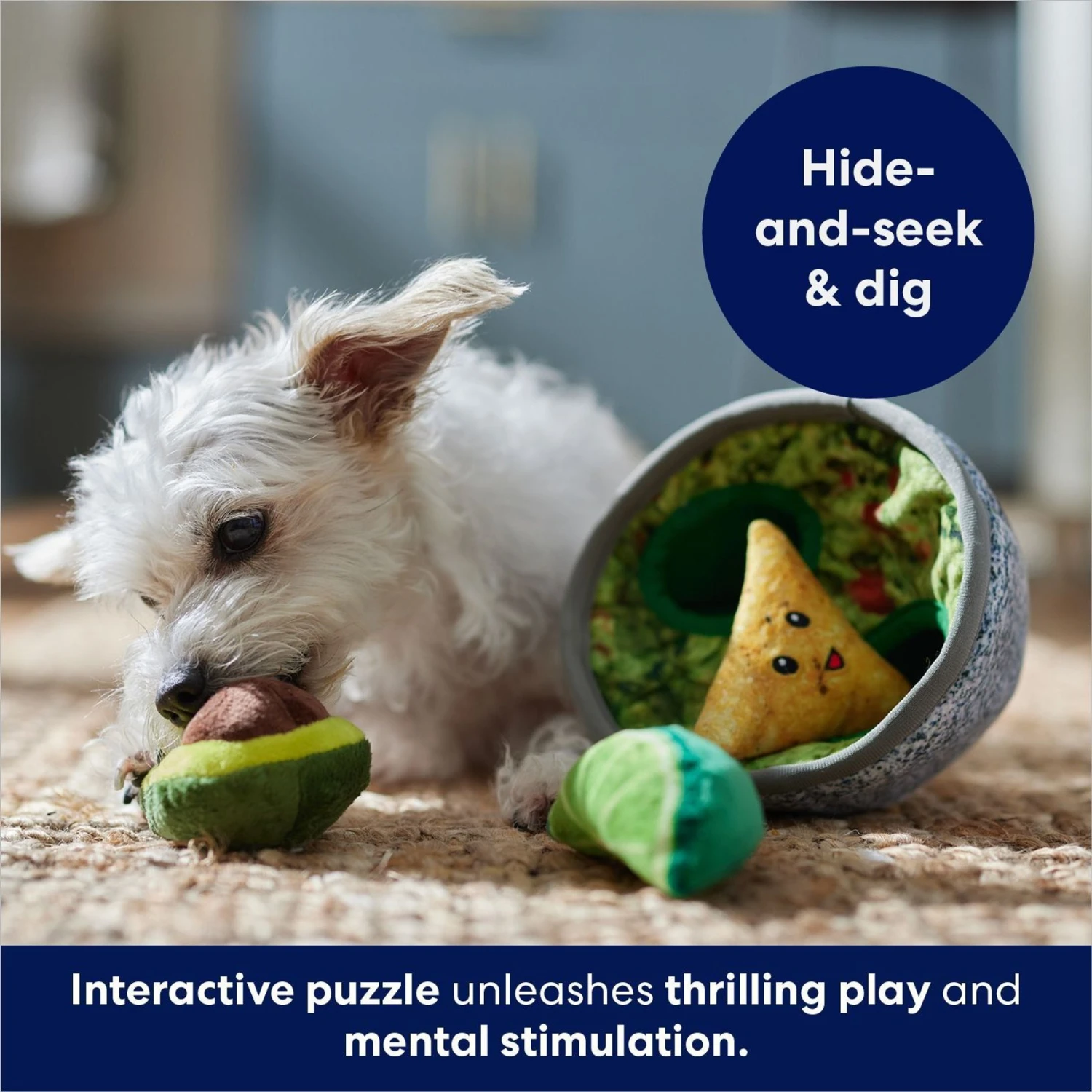Frisco Guacamole Hide & Seek Puzzle Plush Squeaky Dog Toy - Image 6
