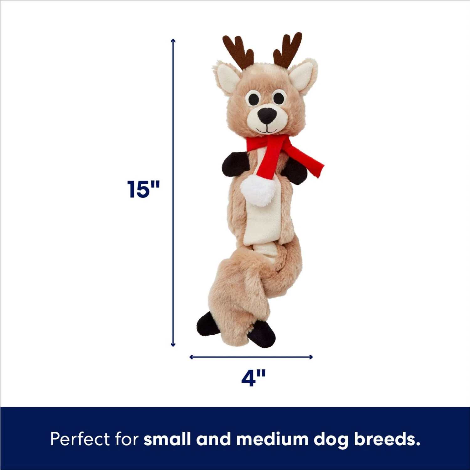 Frisco Holiday Reindeer Bungee Plush Squeaky Dog Toy - Image 2