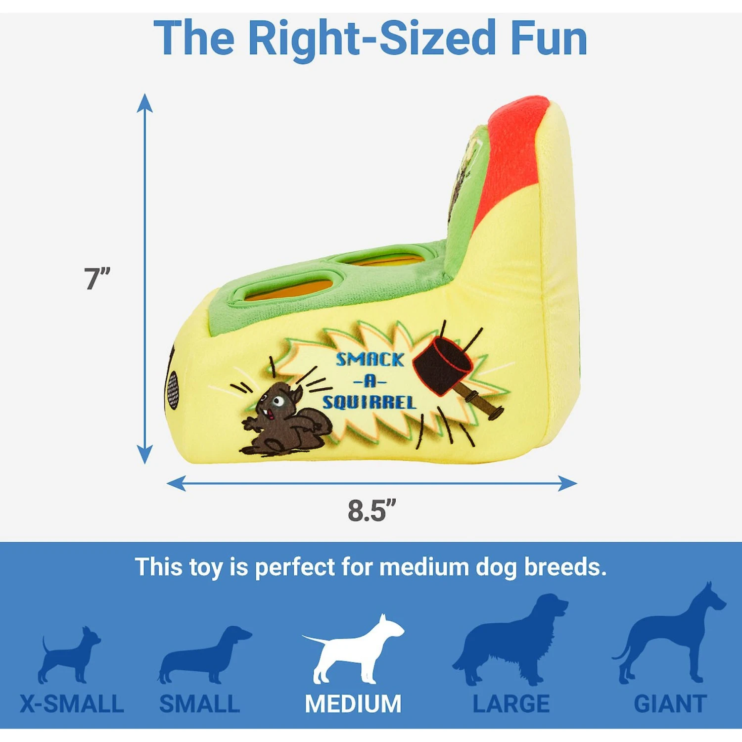 Frisco Retro Smack-a-Squirrel Hide & Seek Puzzle Plush Squeaky Dog Toy - Image 2