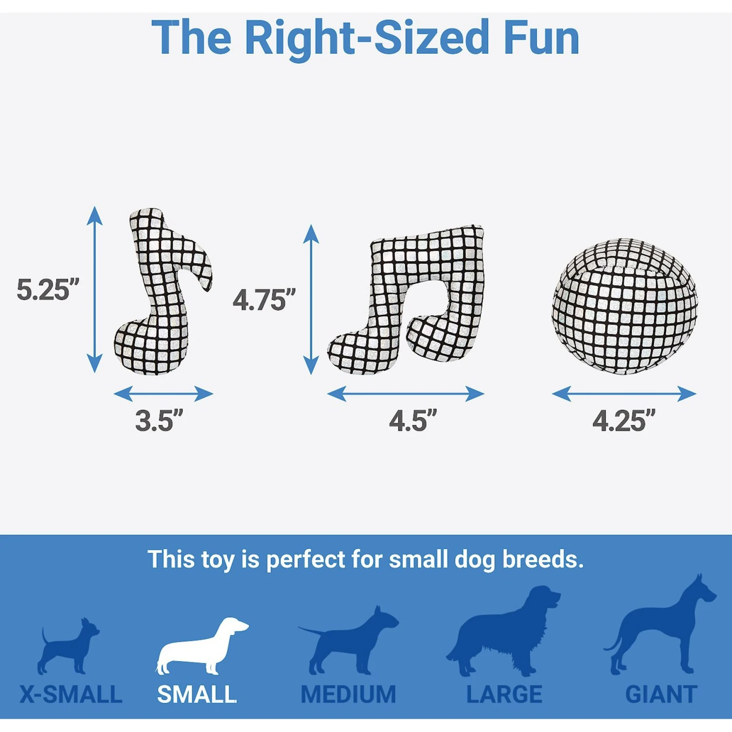 Frisco Retro Plush Squeaky Disco Dog Toy - Image 2