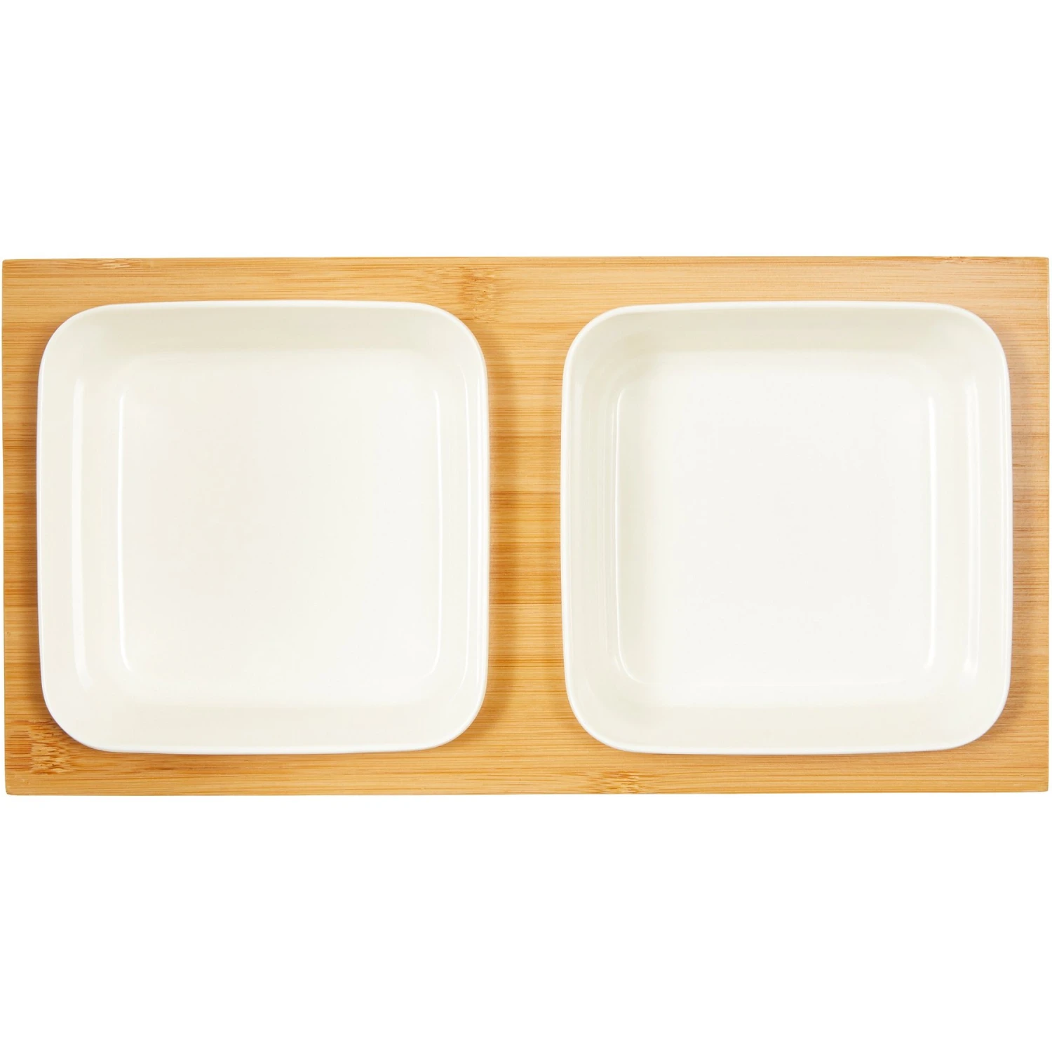 Frisco Square Melamine Dog & Cat Bowl Set With Bamboo Stand - Image 3