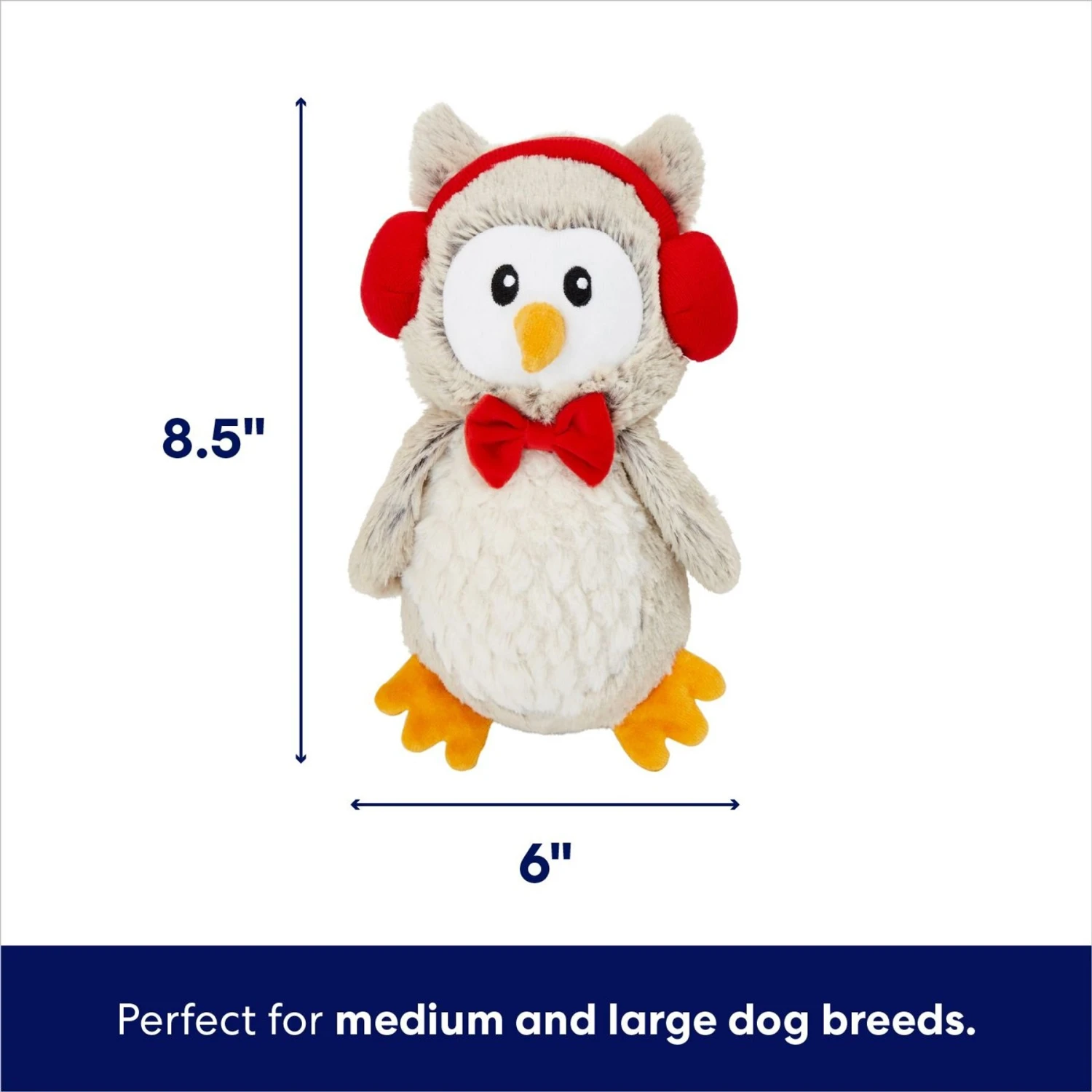 Frisco Holiday Owl Plush Squeaky Dog Toy - Image 2