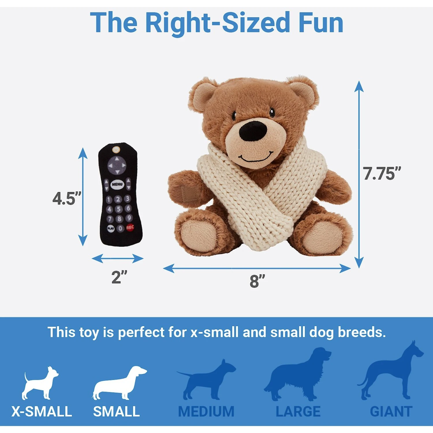 Frisco Zoomies & Chill Cozy Blanket Bear Plush Squeaky Dog Toy - Image 2