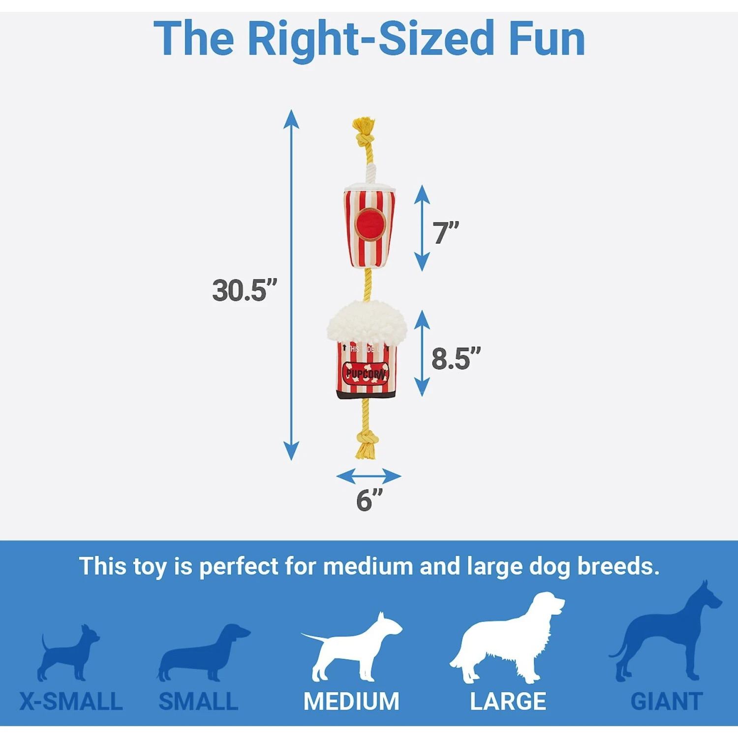 Frisco Zoomies & Chill Theatre Snacks Rope With Plush Squeaky Dog Toy - Image 2