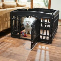 Frisco 4-Panel Dog Exercise Playpen With Door, 24-in