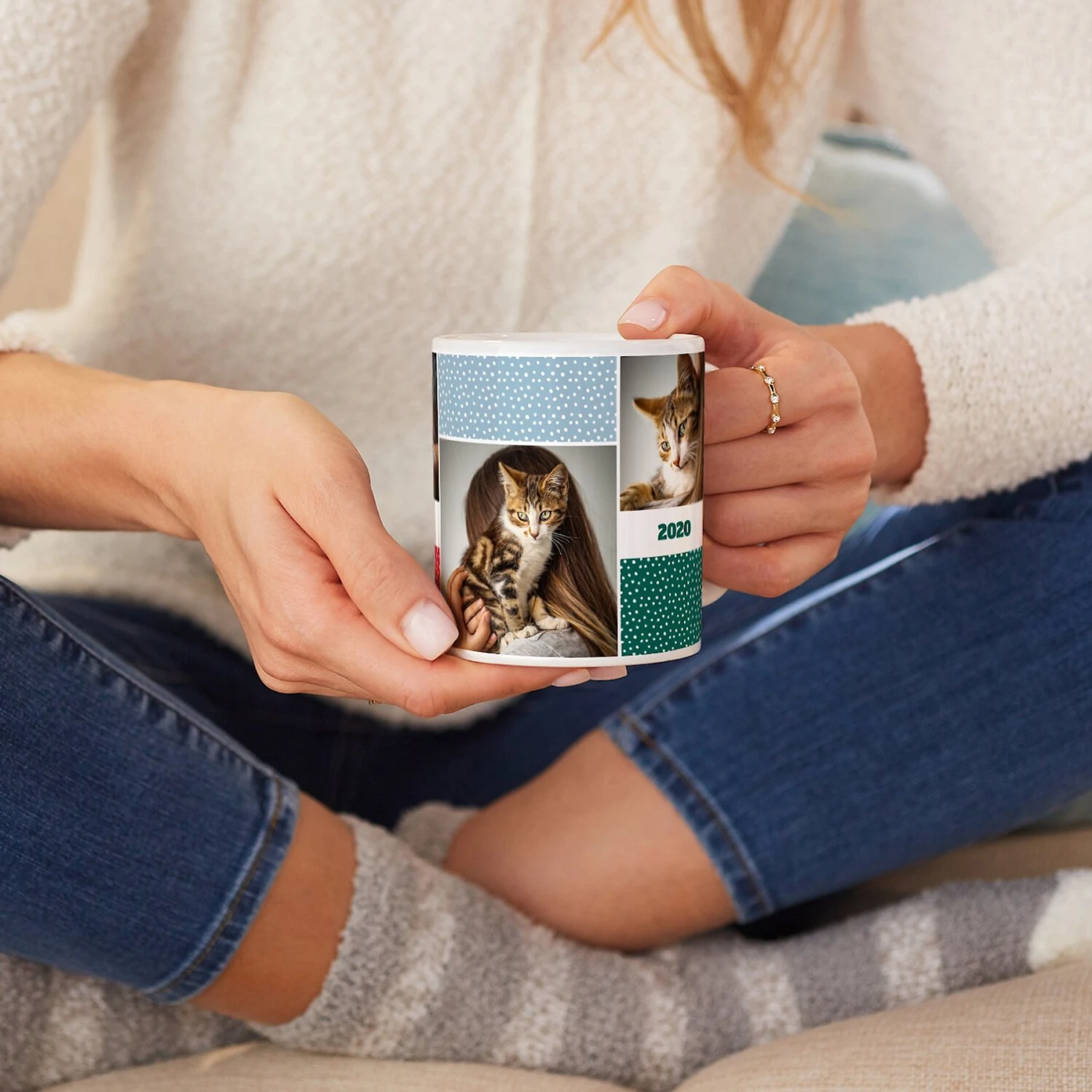 Frisco Colored Dots Personalized Coffee Mug - Image 4