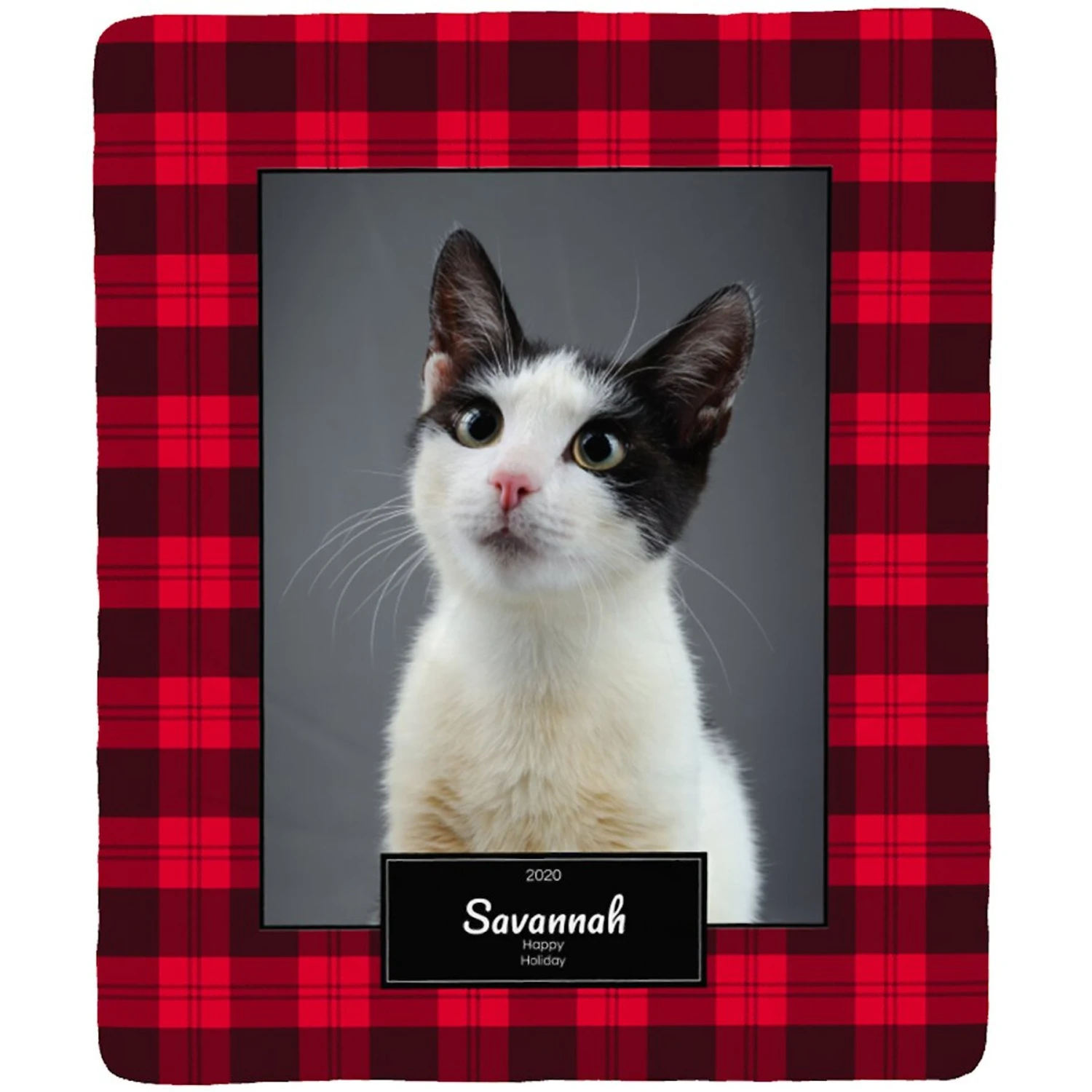 Frisco Plaid Sherpa Fleece Personalized Blanket
