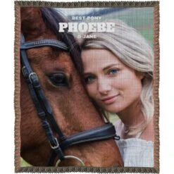 Frisco Portrait Woven Throw Personalized Blanket, 60" X 80"