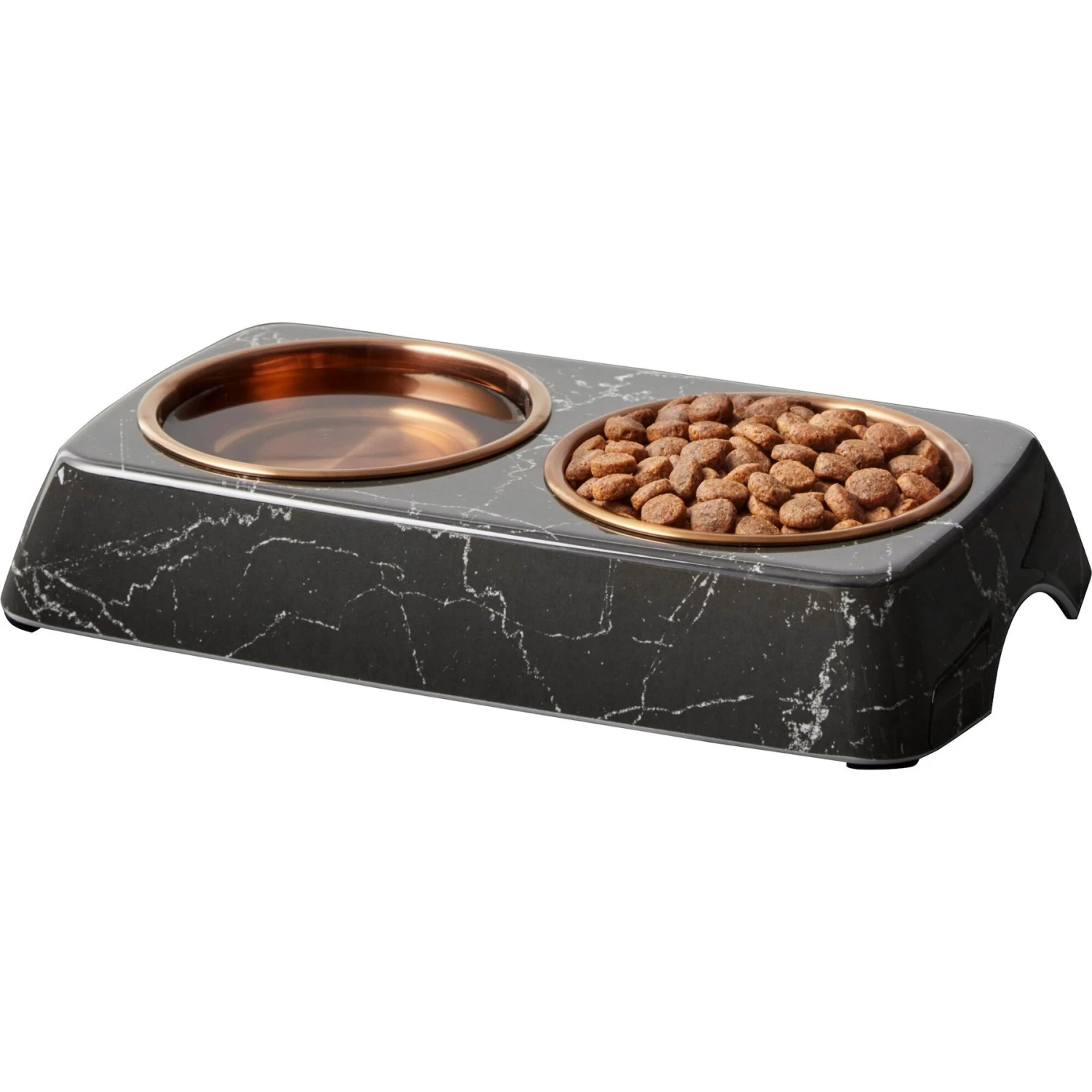 Frisco Copper Stainless Steel Double Dog & Cat Bowls With Black Marble Stand - Image 4