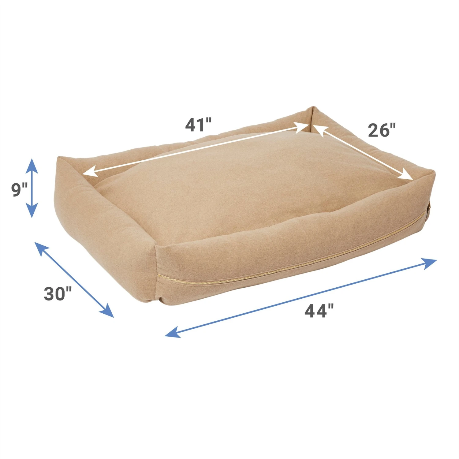 Frisco Faux Felt Reversible Modern Zipper Bolster Cat & Dog Bed - Image 2