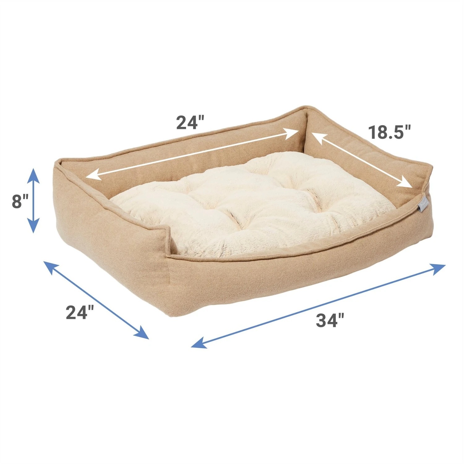 Frisco Faux Felt Flange Edge Bolster Cat & Dog Bed - Image 2