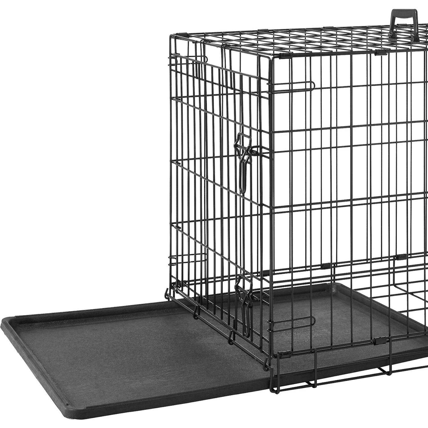 Frisco Heavy Duty Fold & Carry Single Door Collapsible Wire Dog Crate & Frisco Quilted Dog Crate Mat - Image 2