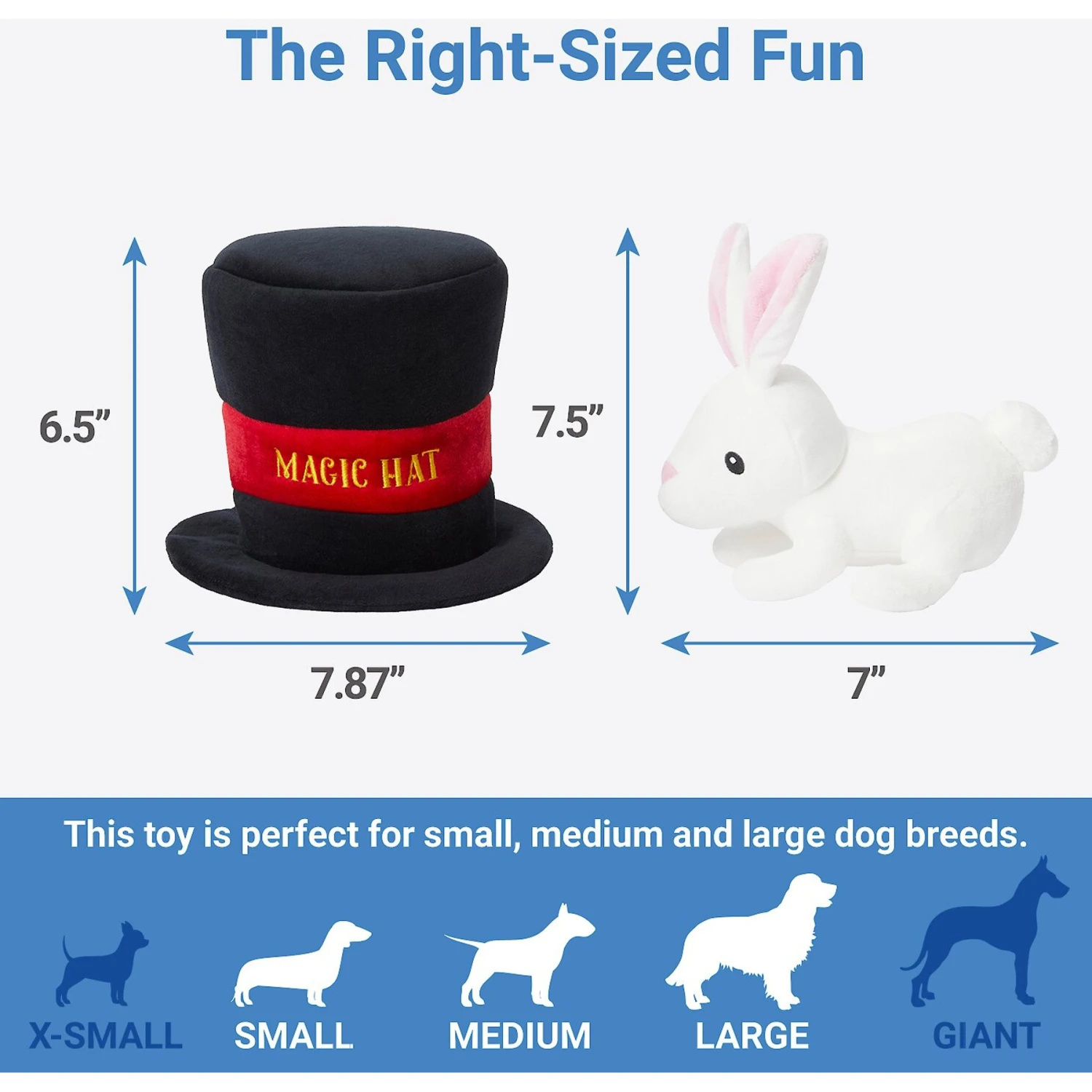 Frisco Magic Rabbit In A Hat 2-in-1 Plush Squeaky Dog Toy - Image 2