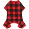 Frisco Dog & Cat Cozy Polar Fleece PJs, Red Plaid