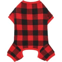 Frisco Dog & Cat Cozy Polar Fleece PJs, Red Plaid