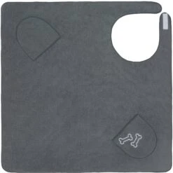 Frisco Embroidered Pawprint Microfiber Dog Bath Cape Towel