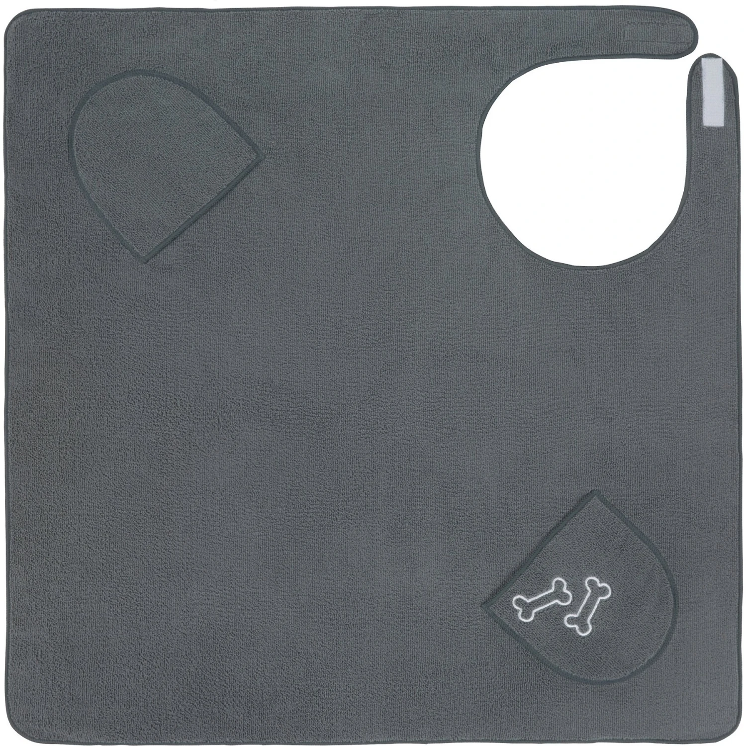 Frisco Embroidered Pawprint Microfiber Dog Bath Cape Towel