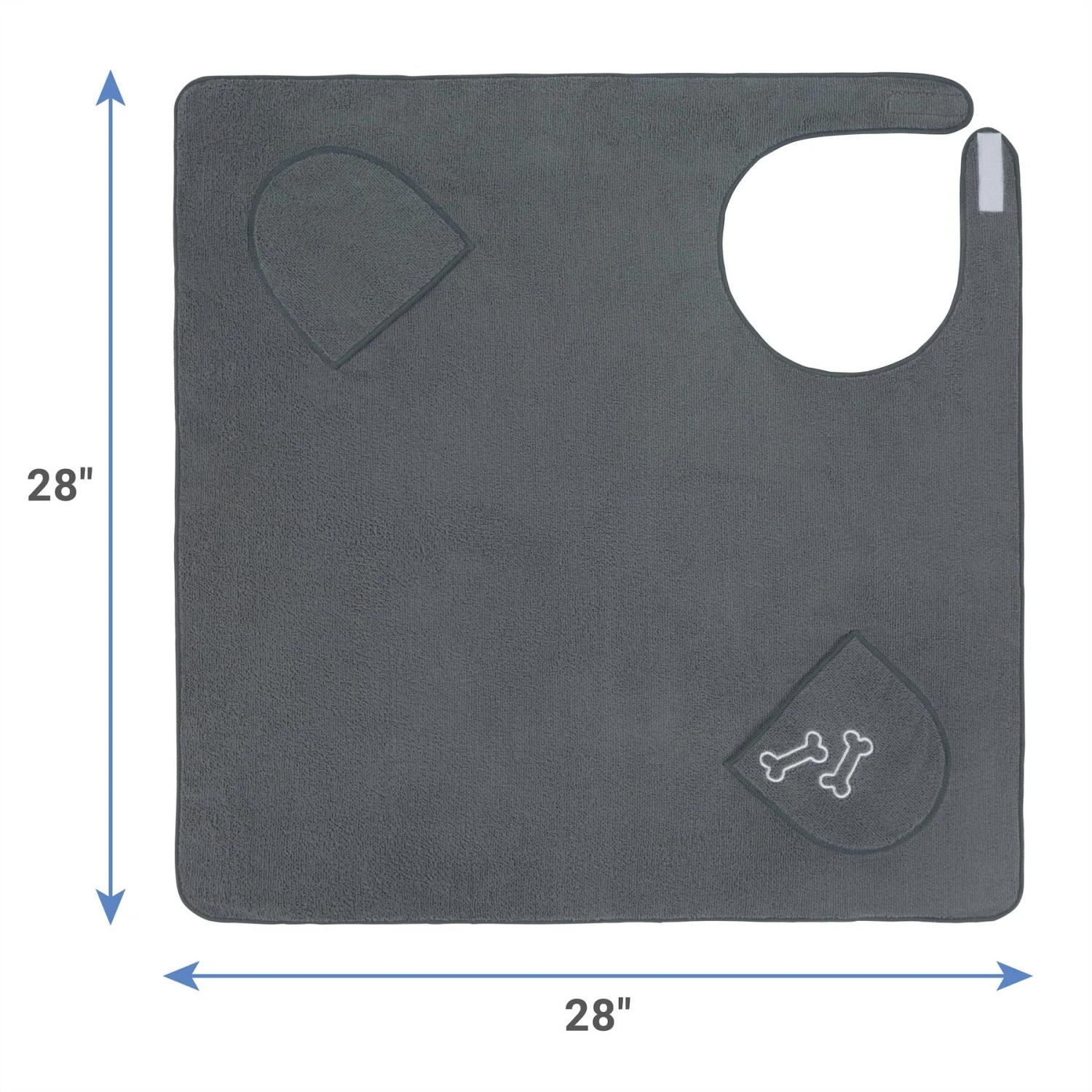 Frisco Embroidered Pawprint Microfiber Dog Bath Cape Towel - Image 2