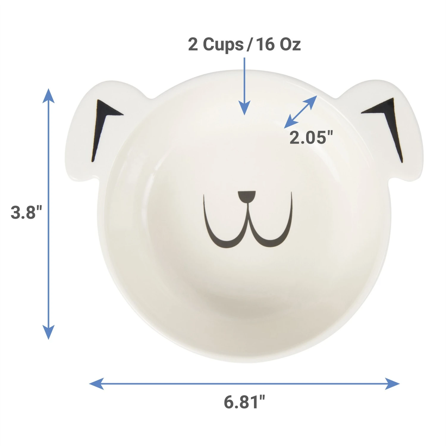 Frisco Dog Face Non-skid Ceramic Cat & Dog Bowl - Image 2