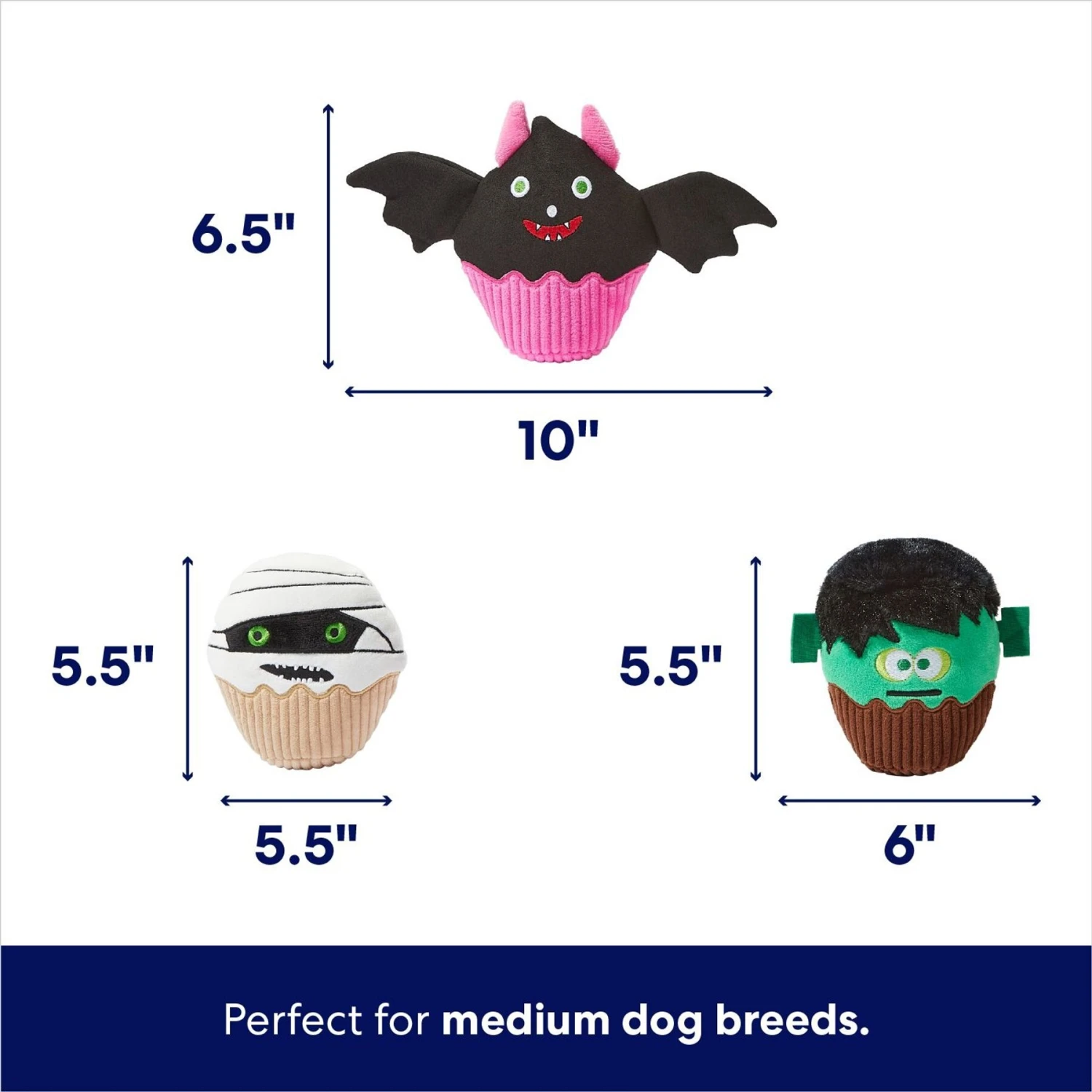 Frisco Halloween Cupcakes Plush Squeaky Dog Toy - Image 2