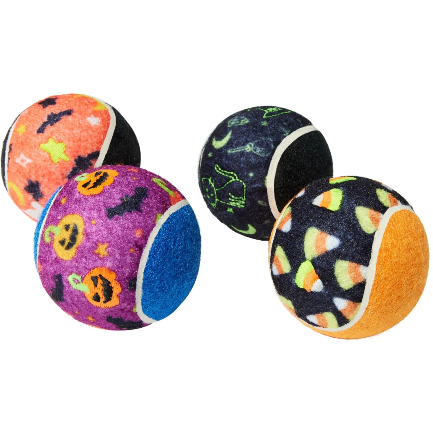 Frisco Halloween Glow In The Dark Fetch Squeaky Tennis Ball Dog Toy