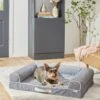 Frisco Chambray Orthopedic Sofa Bolster Dog Bed W/Removable Cover