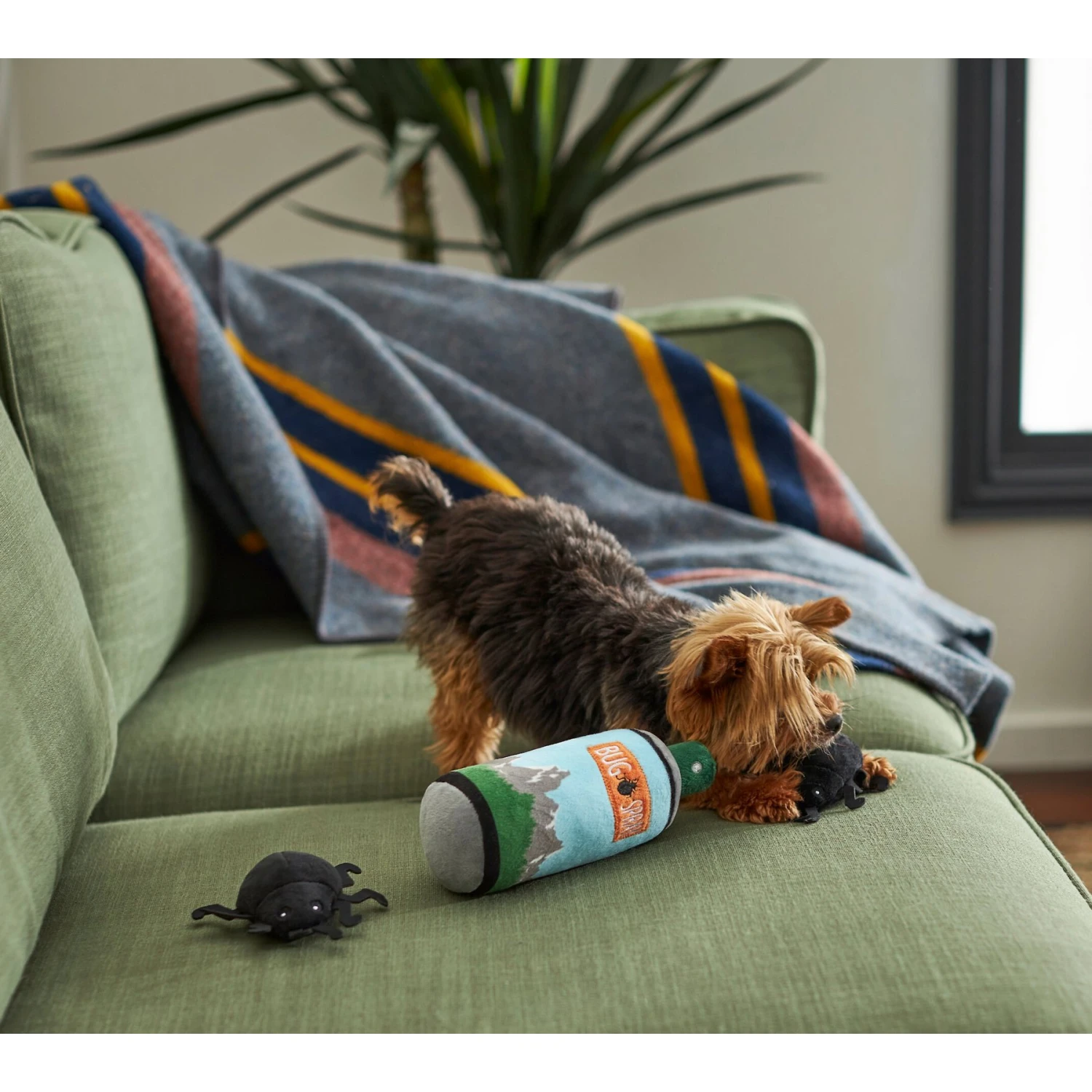 Frisco Camping Bug Spray Plush Squeaky Dog Toy, 3 Count - Image 3