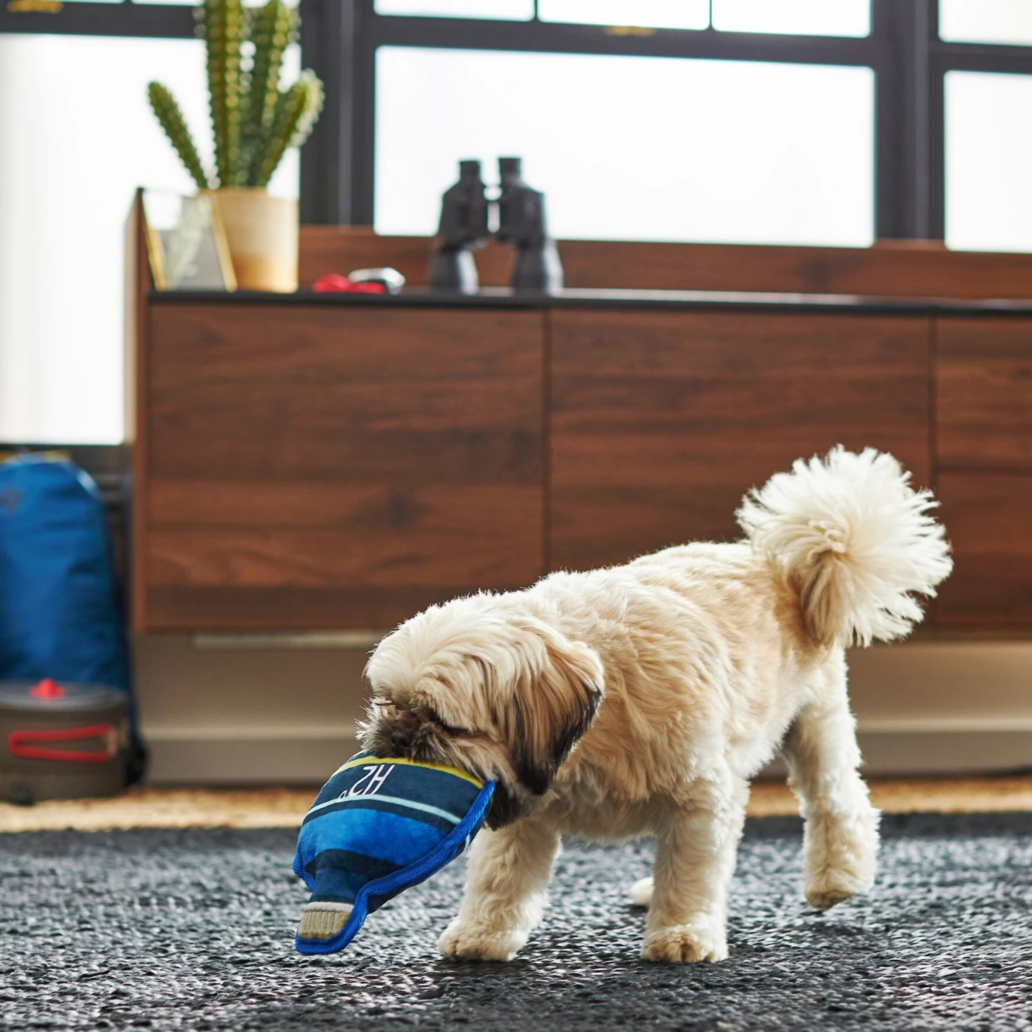 Frisco Camping Canteen Plush With Rope Squeaky Dog Toy - Image 3