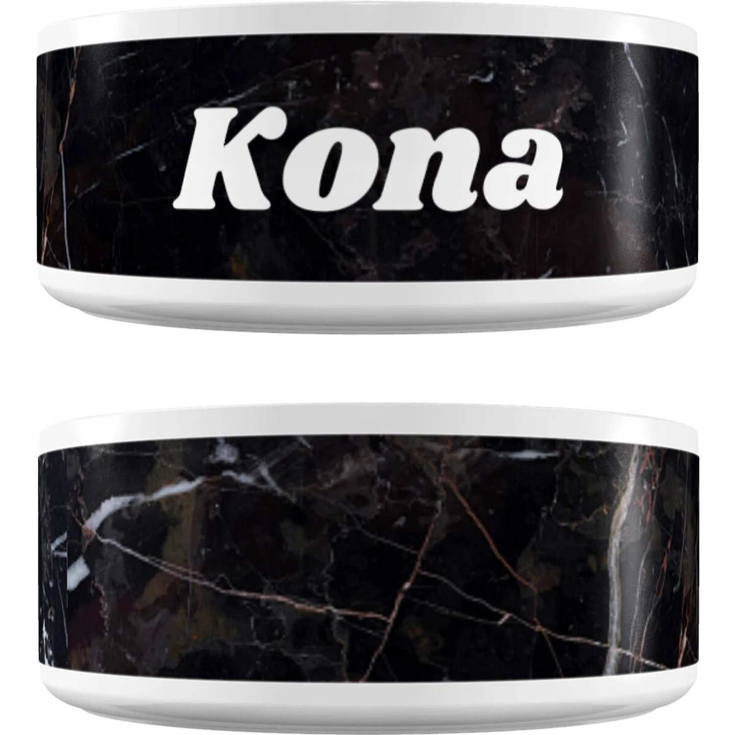 Frisco Personalized Black Marble Dog Bowl