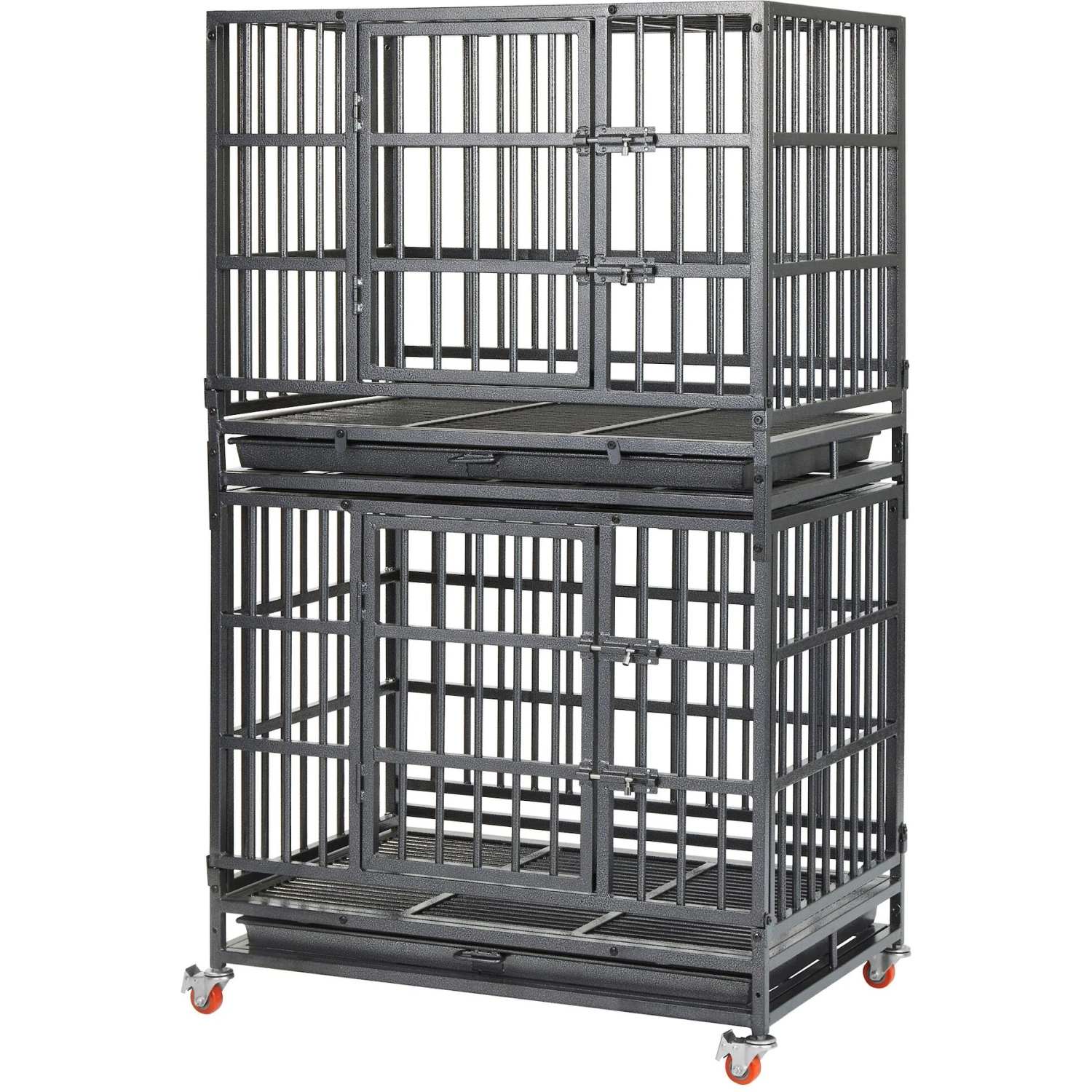 Frisco Ultimate Foldable & Stackable Heavy Duty Steel Metal Single Door Dog Crate - Image 5