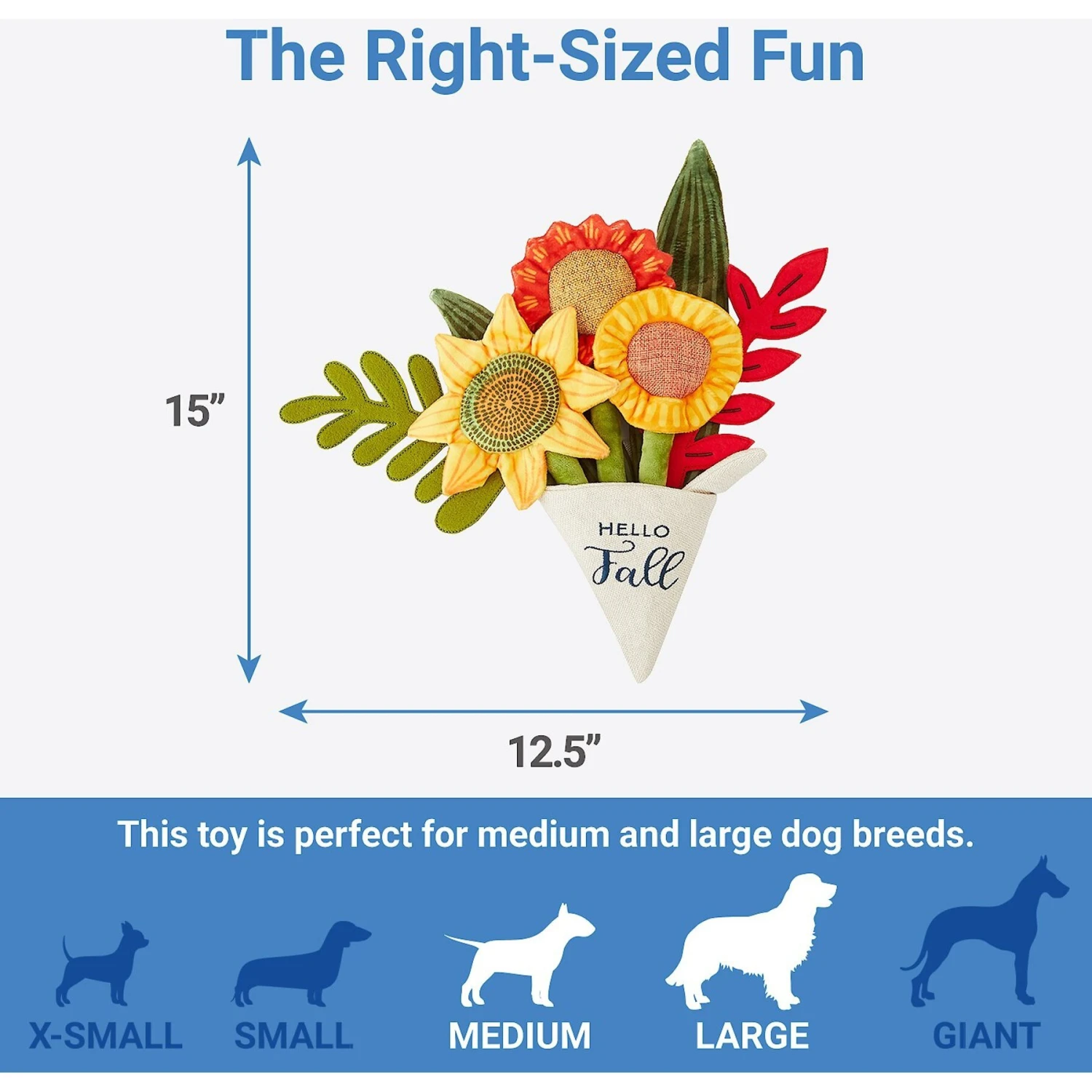 Frisco Fall Bouquet Of Flowers Plush Squeaky Dog Toy - Image 2