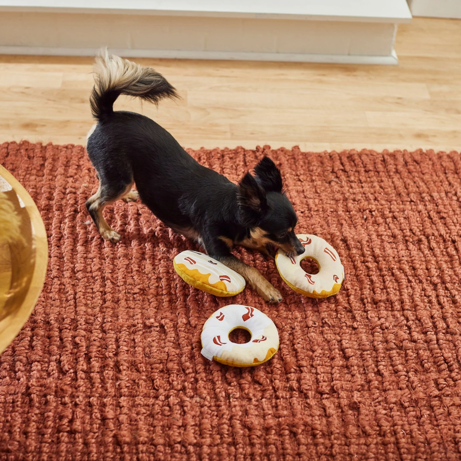 Frisco Fall Maple Bacon Donuts Plush Squeaky Dog Toy, 3 Count - Image 4