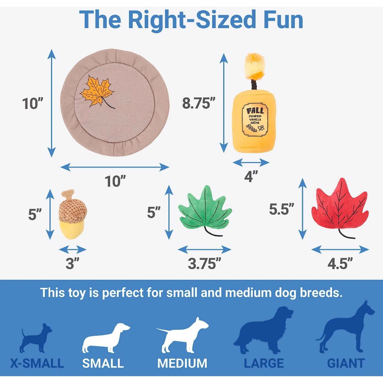 Frisco Fall Festive Candle Charger Plush Squeaky Dog Toy, 4 Count - Image 2