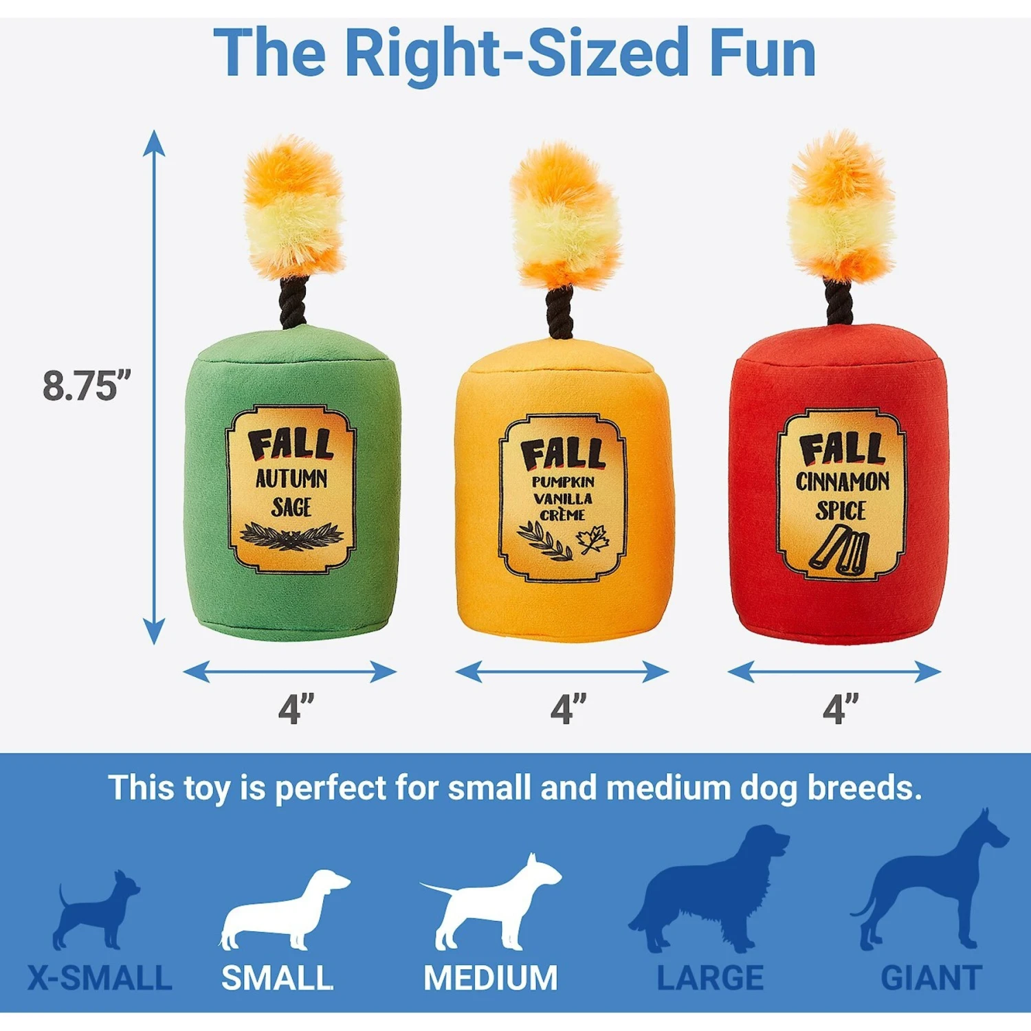 Frisco Fall Candles Plush Squeaky Dog Toy - Image 2