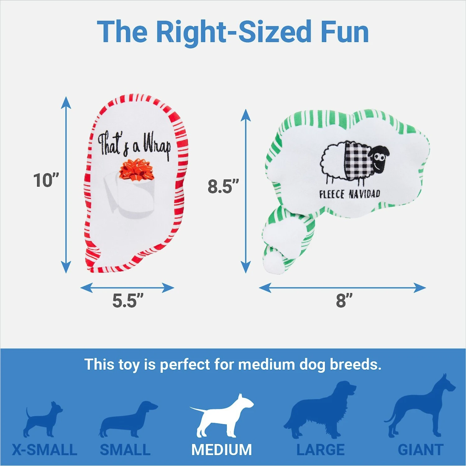 Frisco Holiday Thought Bubble Plush Squeaky Dog Toy, 2 Count - Image 2