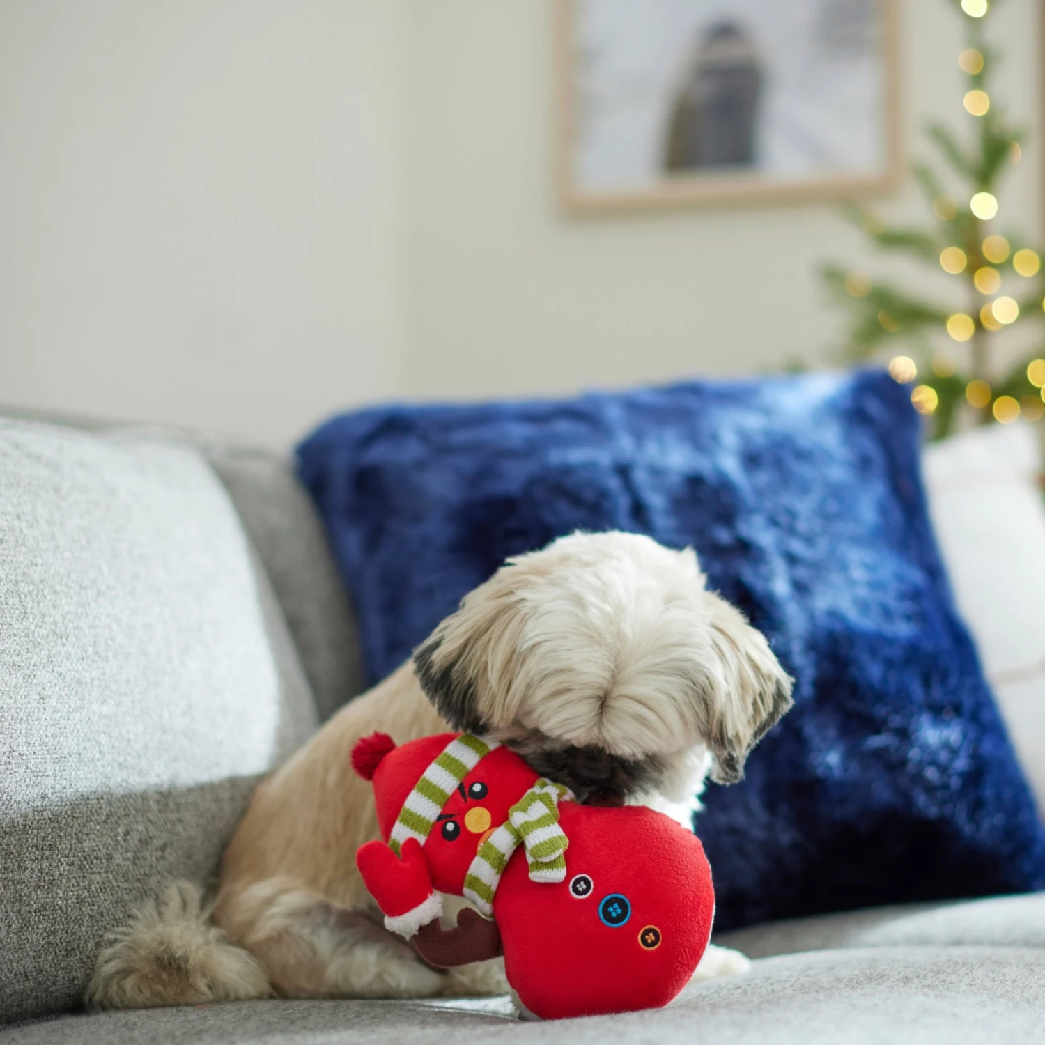 Frisco Holiday Naughty Or Nice Snowman Reversible Plush Squeaky Dog Toy - Image 4