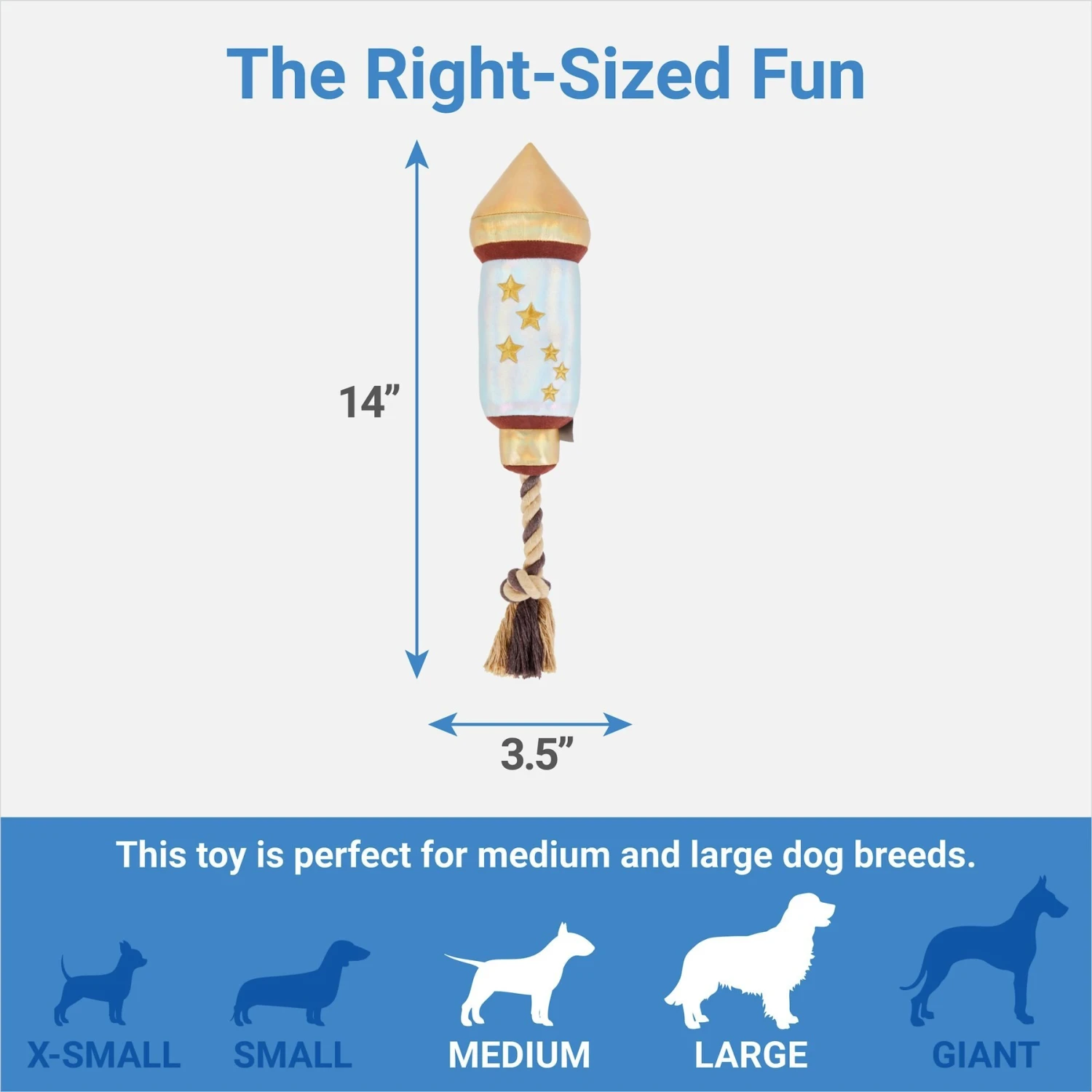 Frisco Firework Plush With Rope Squeaky Dog Toy - Image 2