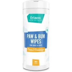 Frisco Deodorizing Paw & Bum Waterless Grooming Wipes For Dogs & Cats