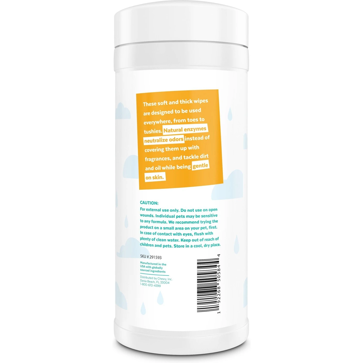 Frisco Deodorizing Paw & Bum Waterless Grooming Wipes For Dogs & Cats - Image 3