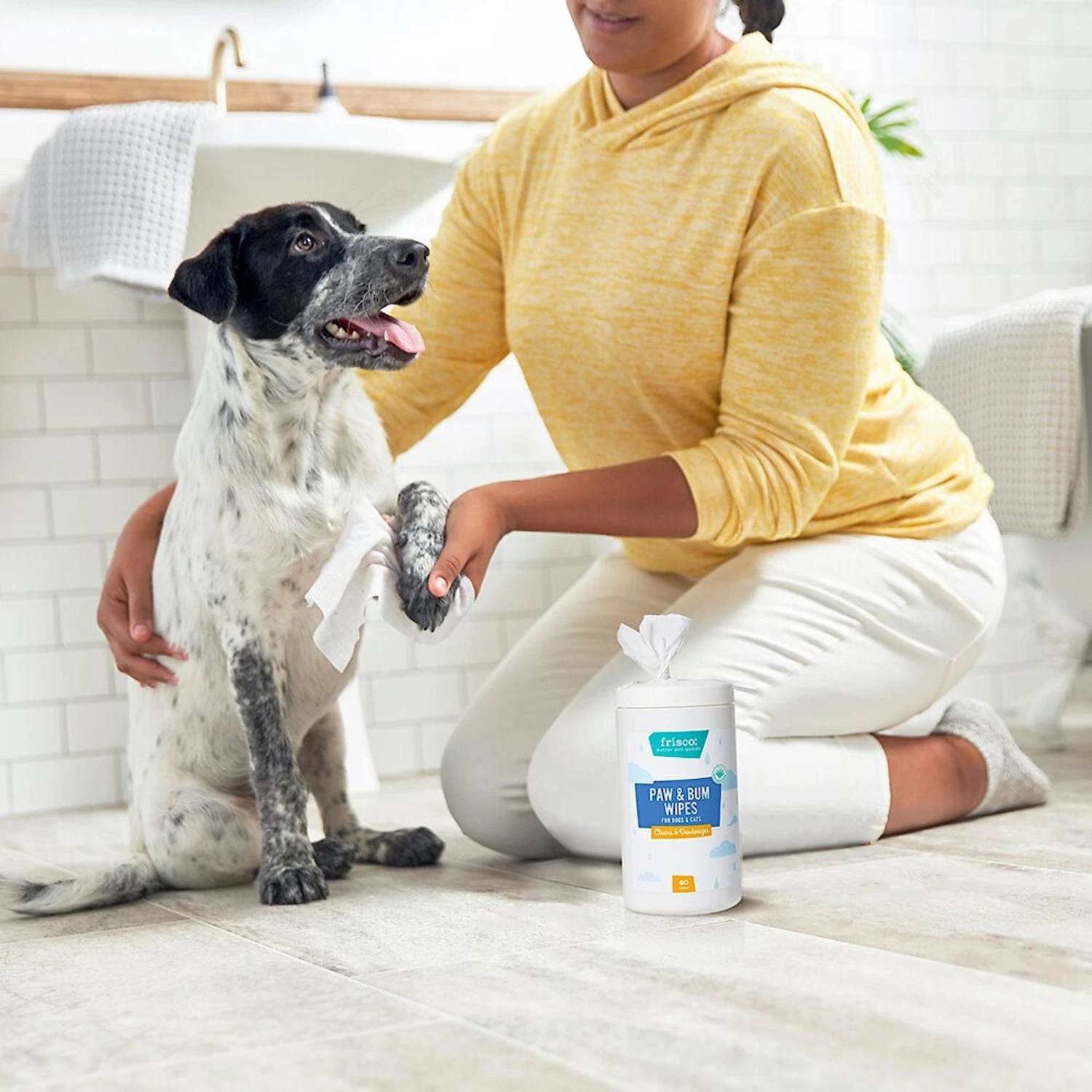 Frisco Deodorizing Paw & Bum Waterless Grooming Wipes For Dogs & Cats - Image 5