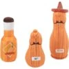 Frisco Brunch Salt, Pepper, Hot Sauce Plush Squeaky Dog Toy